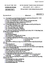 Bộ đề thi khảo sát Tháng 2 môn Lịch sử Lớp 11 - Năm học 2016-2017 - Trường THPT Trần Phú
